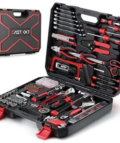 218-Piece Auto Repair Tool Set, EASTVOLT Tool kits for Homeowner, General Household Hand Tool Set with Storage Toolbox, EVHT21801, Black + Red (ASK03)