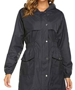 AKEWEI Womens Rain Jacket Lightweight Hooded Waterproof Active Outdoor Quick Dry Running Jacket