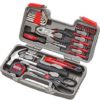 Apollo Tools DT9706 Original 39 Piece General Repair Hand Tool Set with Tool Box Storage Case,Red