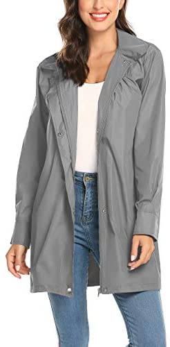 Avoogue Women's Raincoat Lightweight Waterproof Rain Jacket Hoodie Active Rain Coat