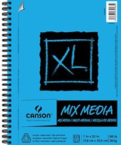Canson XL Series Mix Paper Pad, Heavyweight, Fine Texture, Heavy Sizing for Wet and Dry Media, Side Wire Bound, 98 Pound, 7 x 10 Inch, 60 Sheets, 7