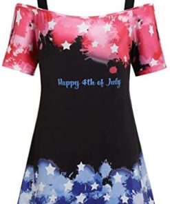HunYUN Summer American Flag Printing Shirt Womenshort Sleeve Casual Fashion Tops Blouse