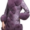 Lookatool LLC Women Faux Fur Coat Elegant Warm Splice Outerwear Long Fake Fur Down Jacket