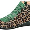 OldloverFlats Classic Ankle Boots Women's Arch Support Ankle Boots Comfy Flat Heel Waterproof Leopard Walking Booties