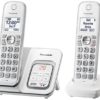 Panasonic DECT 6.0 Expandable Cordless Phone with Answering Machine and Smart Call Block - 2 Cordless Handsets - KX-TGD532W (White)