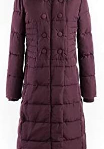 Polydeer Women's Vegan Down Puffer Hooded Jacket,Full Long Thickened Winter Coat with Faux Fur,Classic Warm Parka for Ski