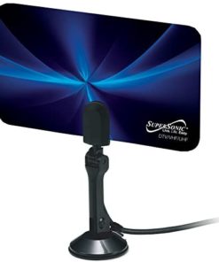 SuperSonic SC-607 HDTV Flat Digital Antenna - Supports 1080p and 720p, Linear Polarization, 470-860MHz Frequency Range - 8.30 x 4.68 Inches