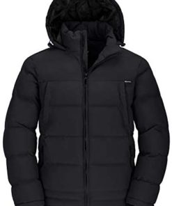 Wantdo Men's Puffer Coat Insulated Windproof Warm Winter Jacket with Hood