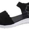 Women Casual Walking Sandals HAALIFE√ 2020 Women Comfort Leather Platform Sandal Slip on Open Toe Flat Sandals
